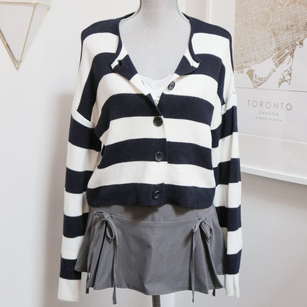 Wide Stripe Navy & White Cardigan 🦓 KOTON